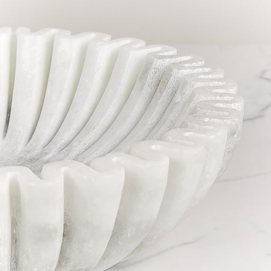 Fluted Marble Bowl