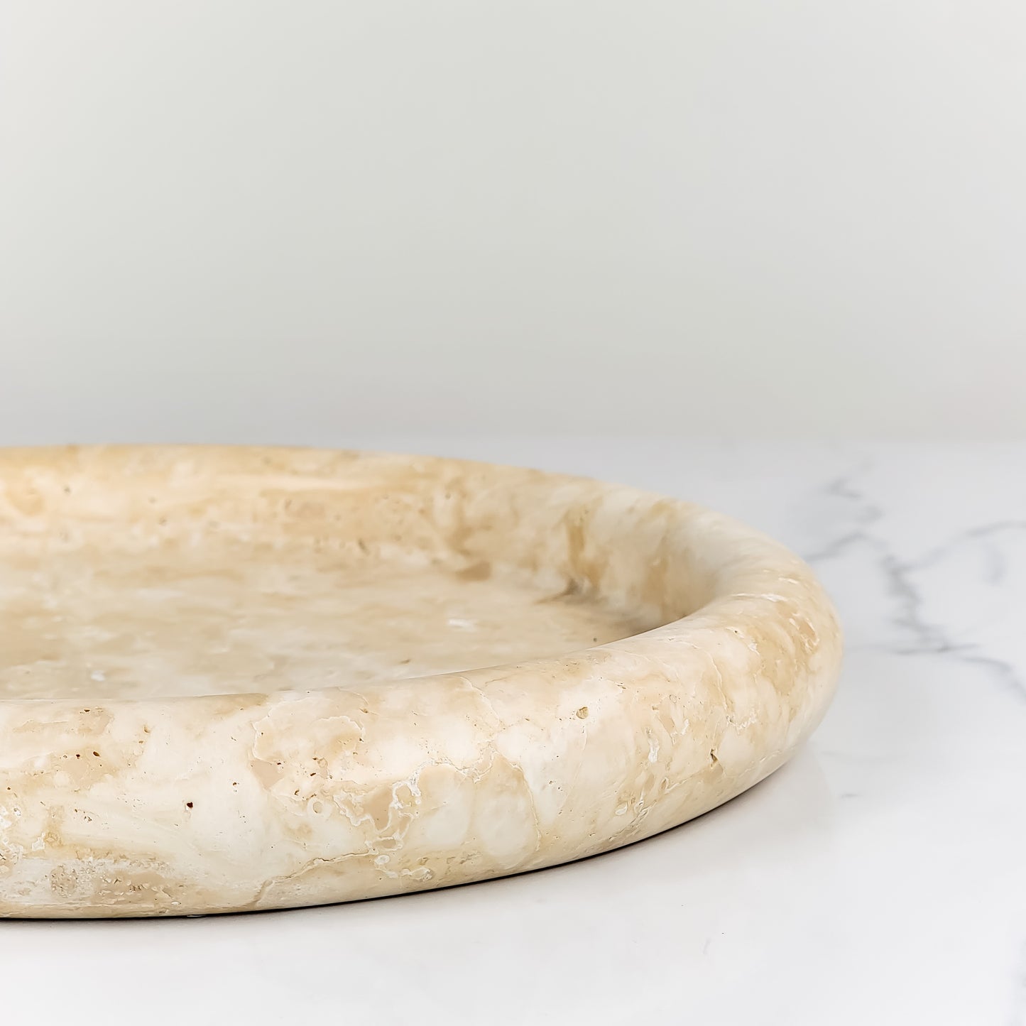 Round Travertine Tray