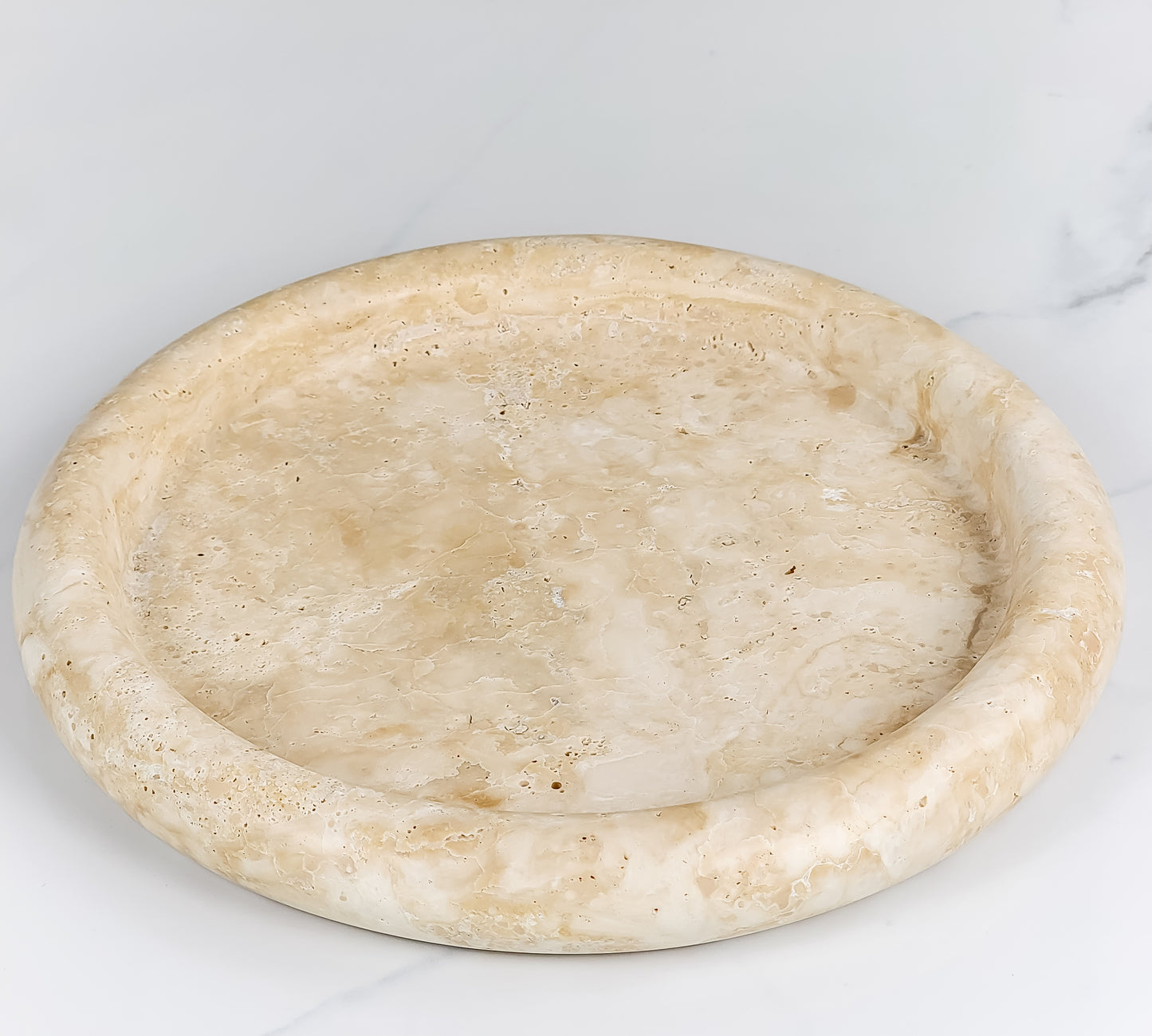 Round Travertine Tray