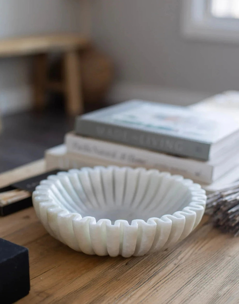 Fluted Marble Bowl