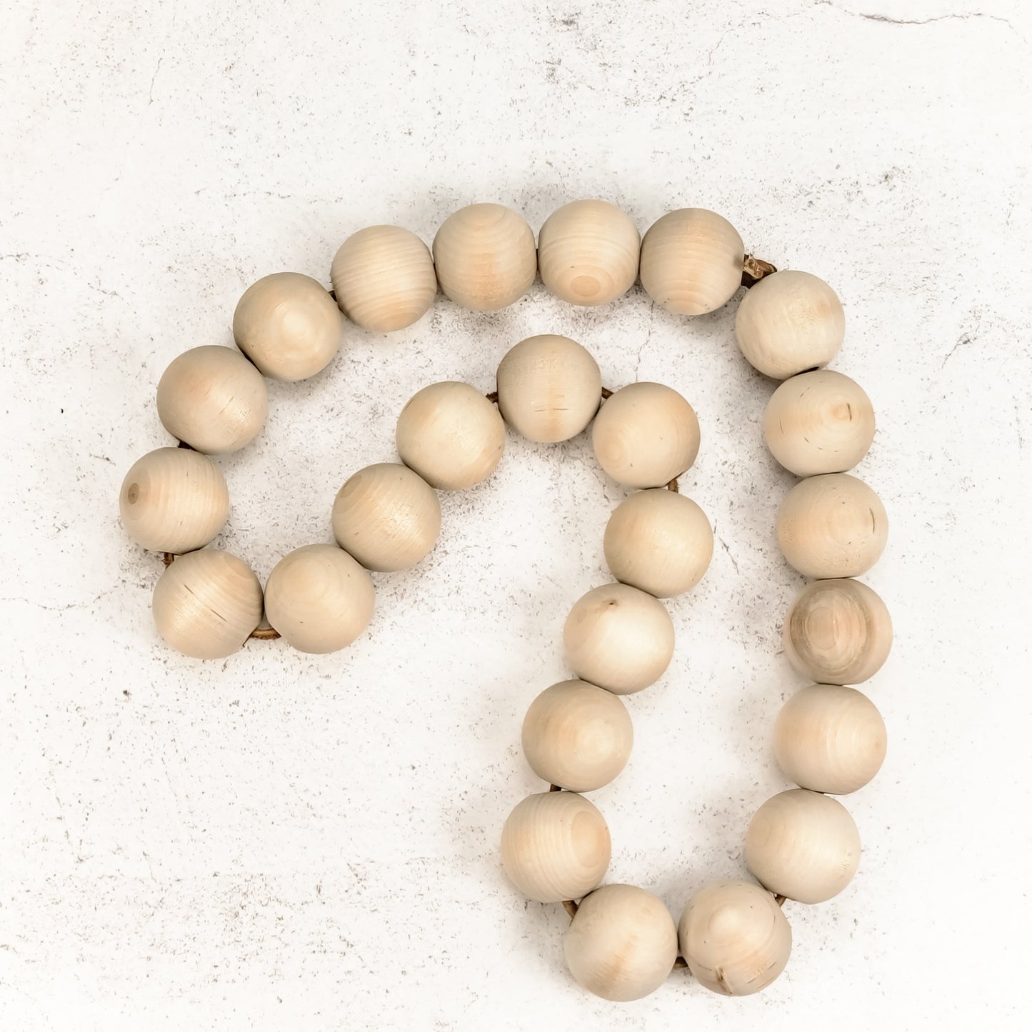 Chunky Wood Bead and Leather Garland