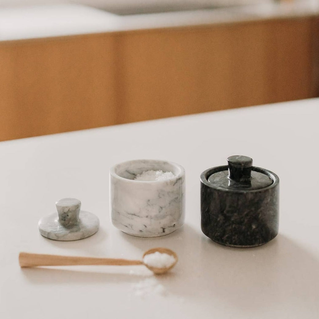 Marble Salt Cellar with Lid