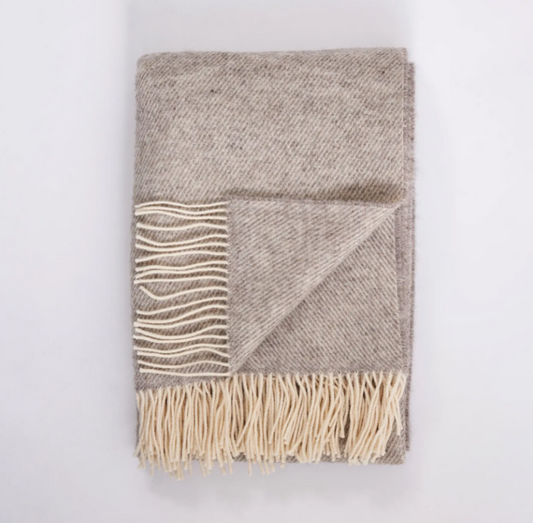 Soft Grey Wool Throw