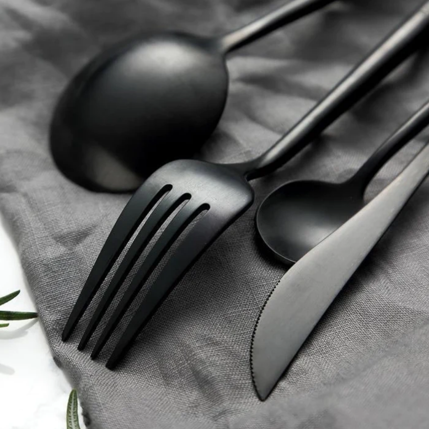 Matte Black Flatware Set