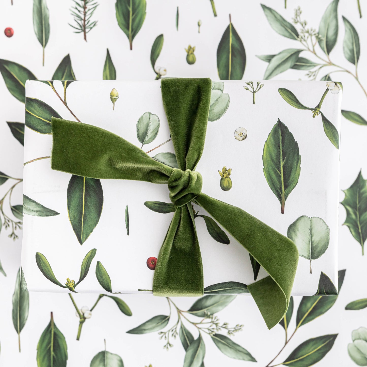 White Greenery - Christmas Gift Wrap